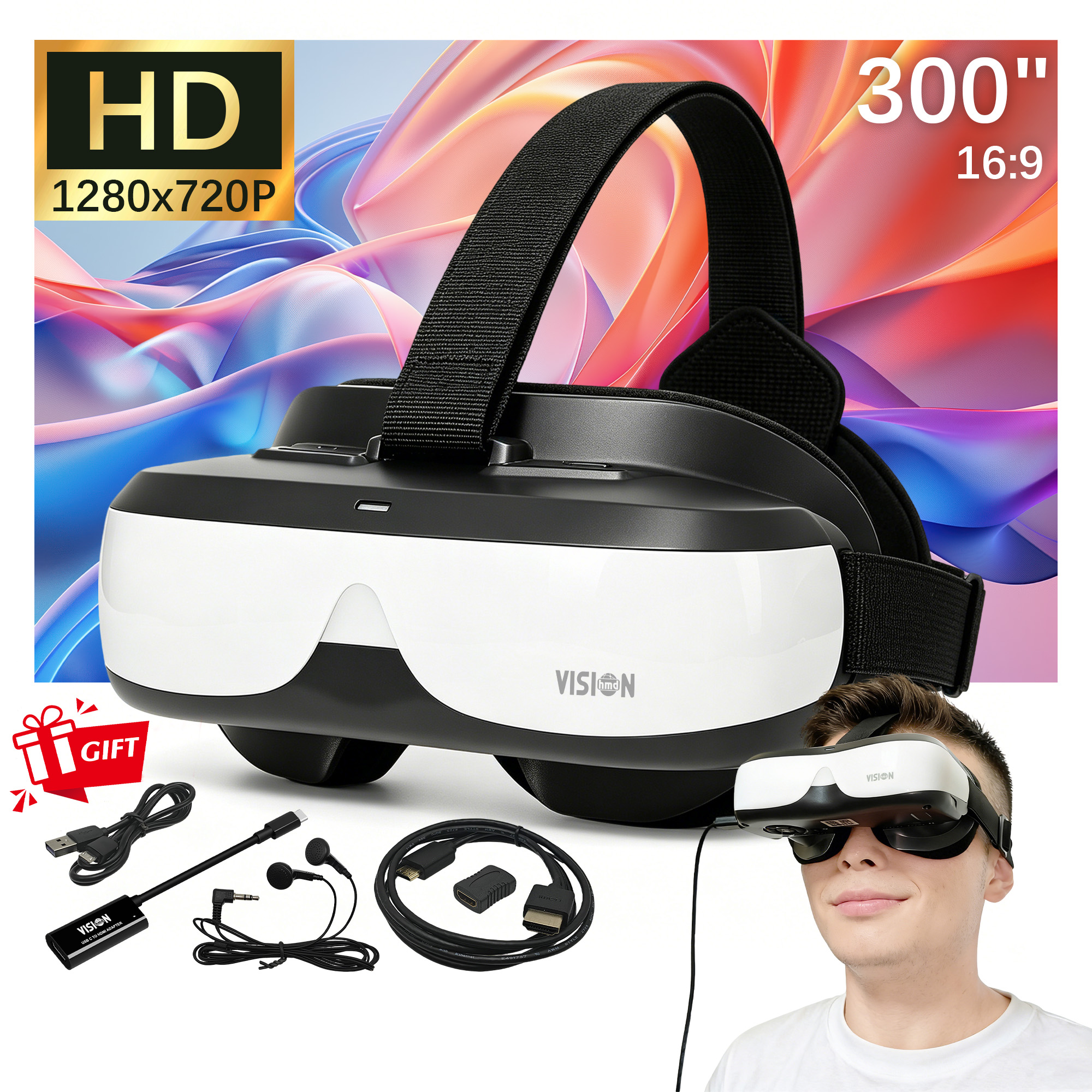 Usb C To Hdmi - Portable Head Mounted Display HDMI Type-C,
